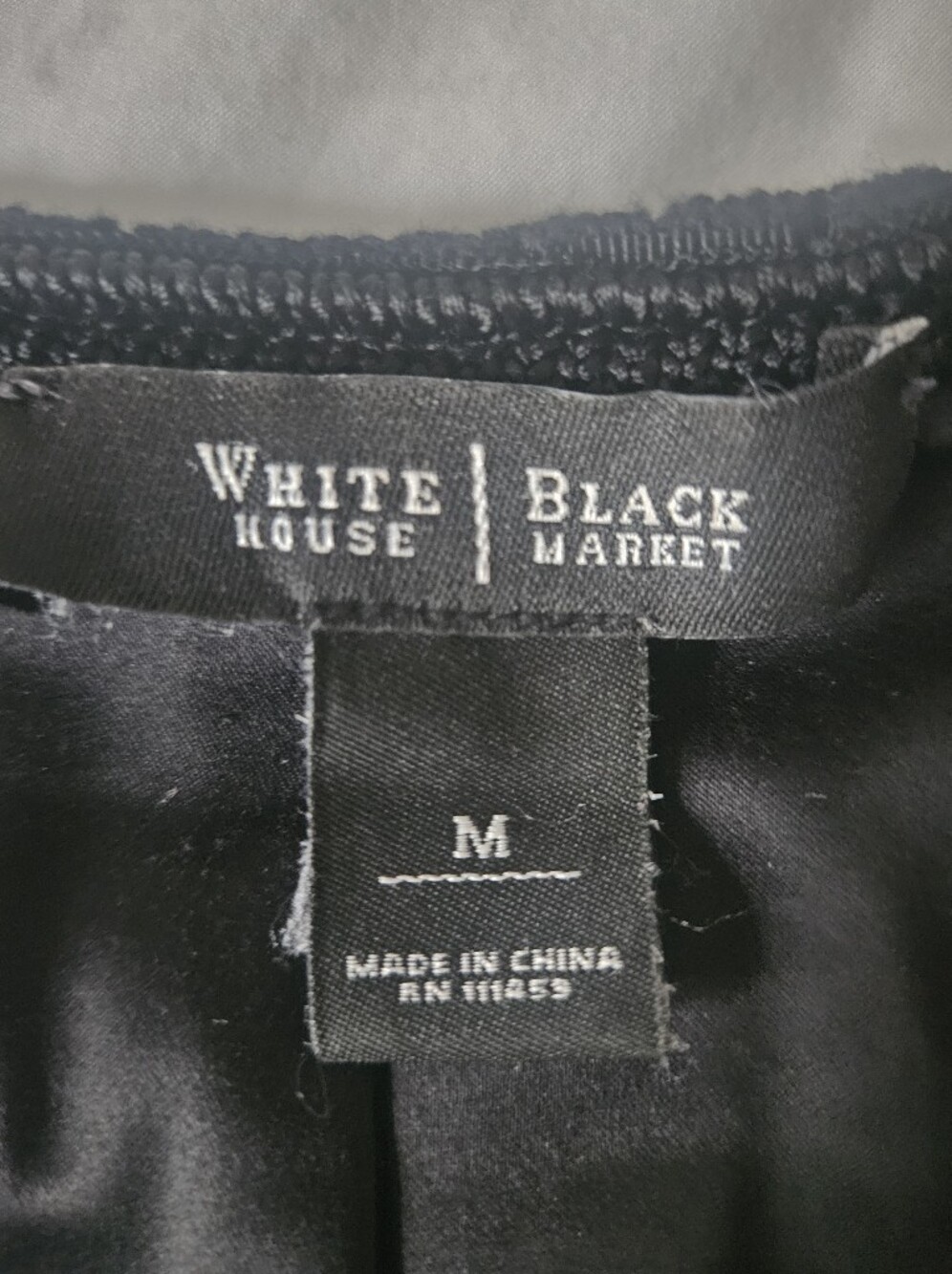WHITE HOUSE BLACK MARKET Tweed Chain-Trim Cardigan Jacket Black & White | SZ M - Picture 12 of 13